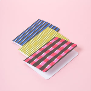 Small Green Gingham B6 Blank Notebook