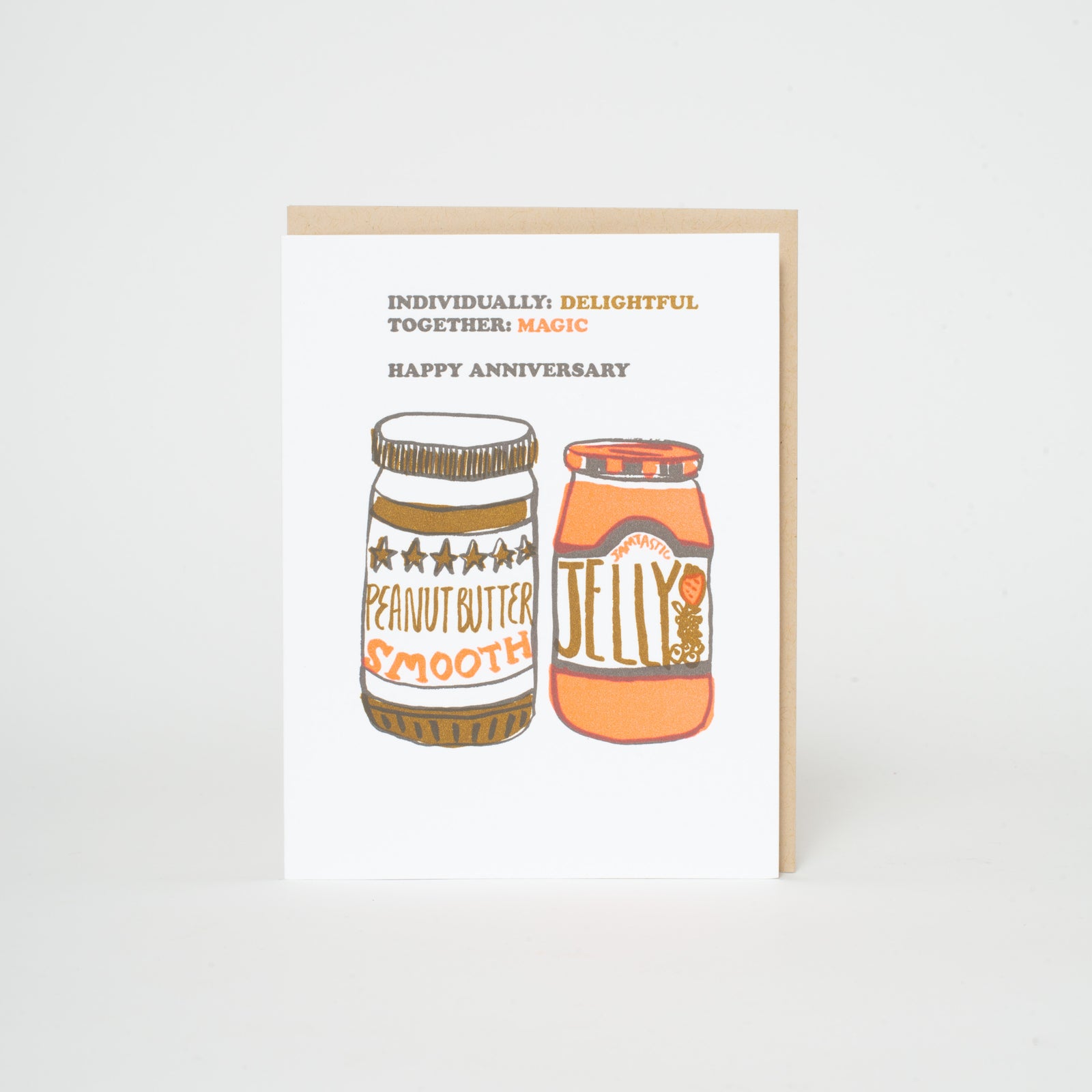 Pb & J Happy Anniversary Letterpress Greeting Card