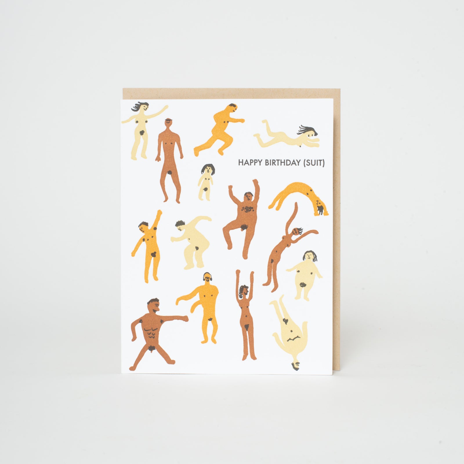 Happy Birthday Suit Nudies Letterpress Greeting Card