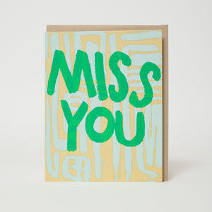 Abstract Miss You Letterpress Greeting Card