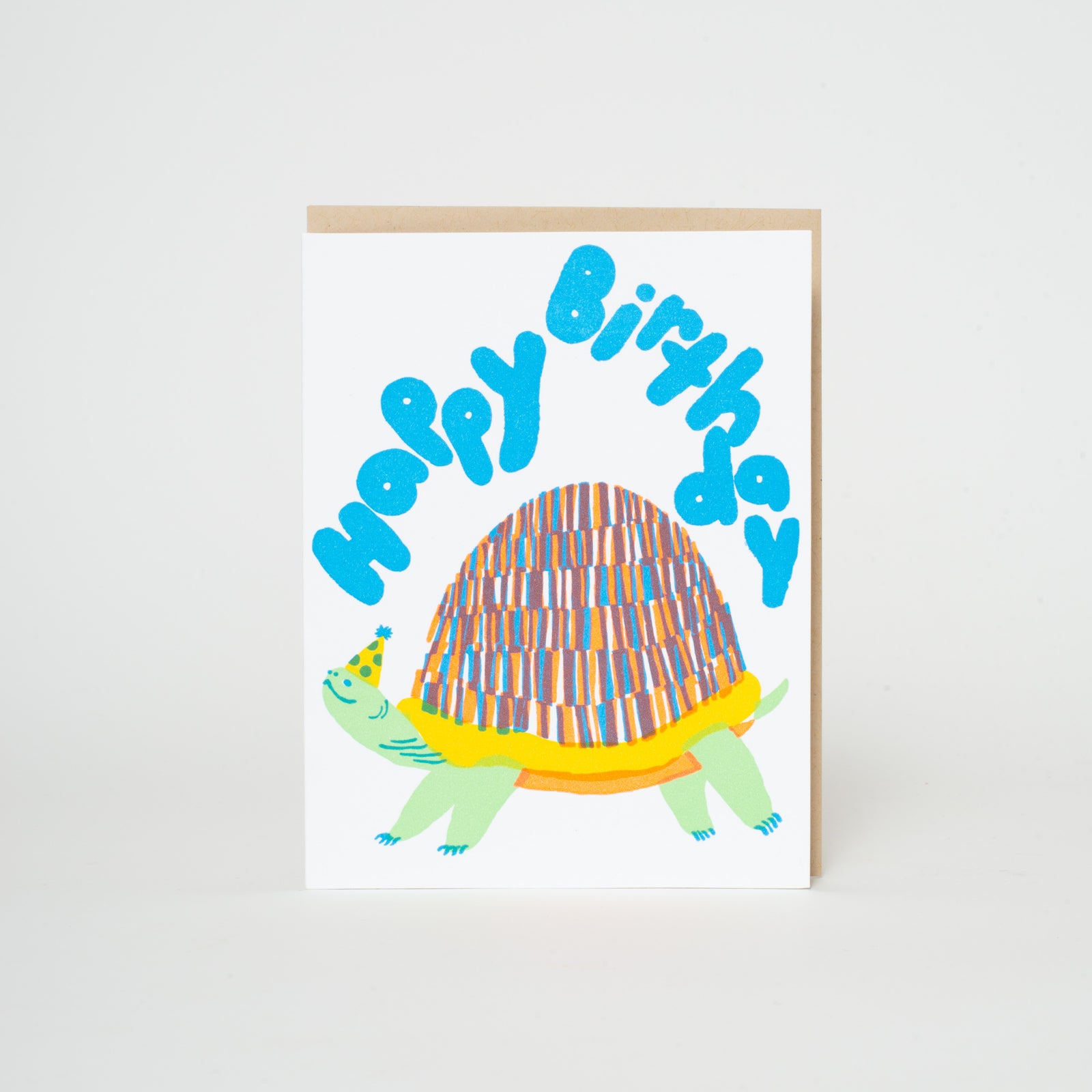 Confetti Turtle Happy Birthday Letterpress Greeting Card