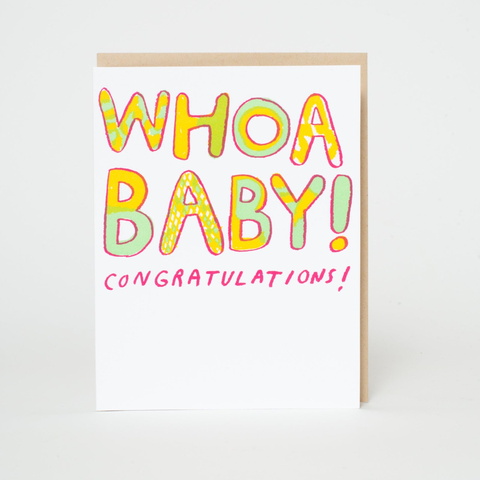Whoa! New Baby Congrats Letterpress Greeting Card