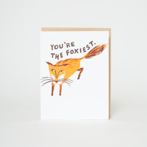 You're The Foxiest Love Letterpress Greeting Card
