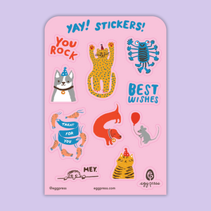 Wiener Birthday Card & Sticker Sheet Set