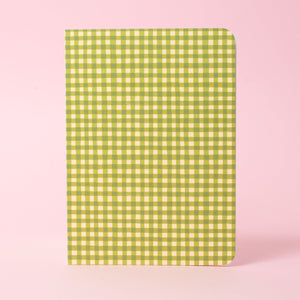 Small Green Gingham B6 Blank Notebook